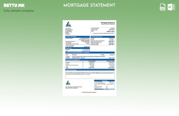 модерен стил Казахстан Нурбанк изјава за хипотека Шаблон за Word и PDF